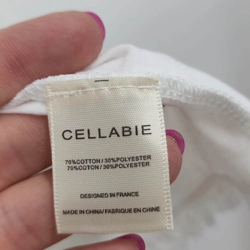 Nwt Cellabie white leopard sleeve fringe top - Picture 6 of 6